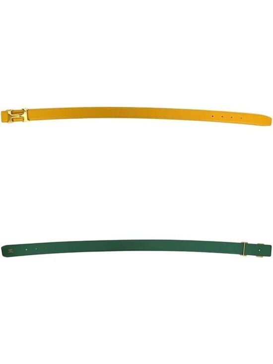 Hermes Belt Yellow Green Constance Waist 63 30 Togo Leather Logo Buckle main image 9